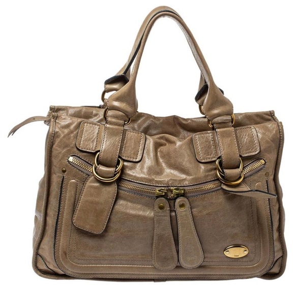 Chloe Beige Leather Bay Satchel - Picture 3 of 11